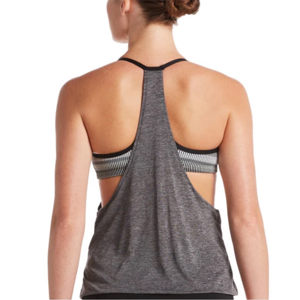 Nike Texture Stripe Layered Tankini Top M